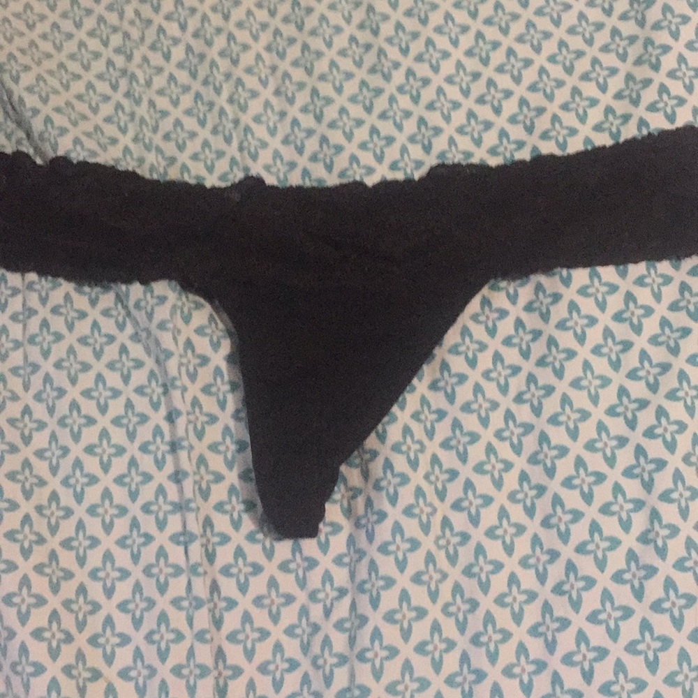 Black lace thong